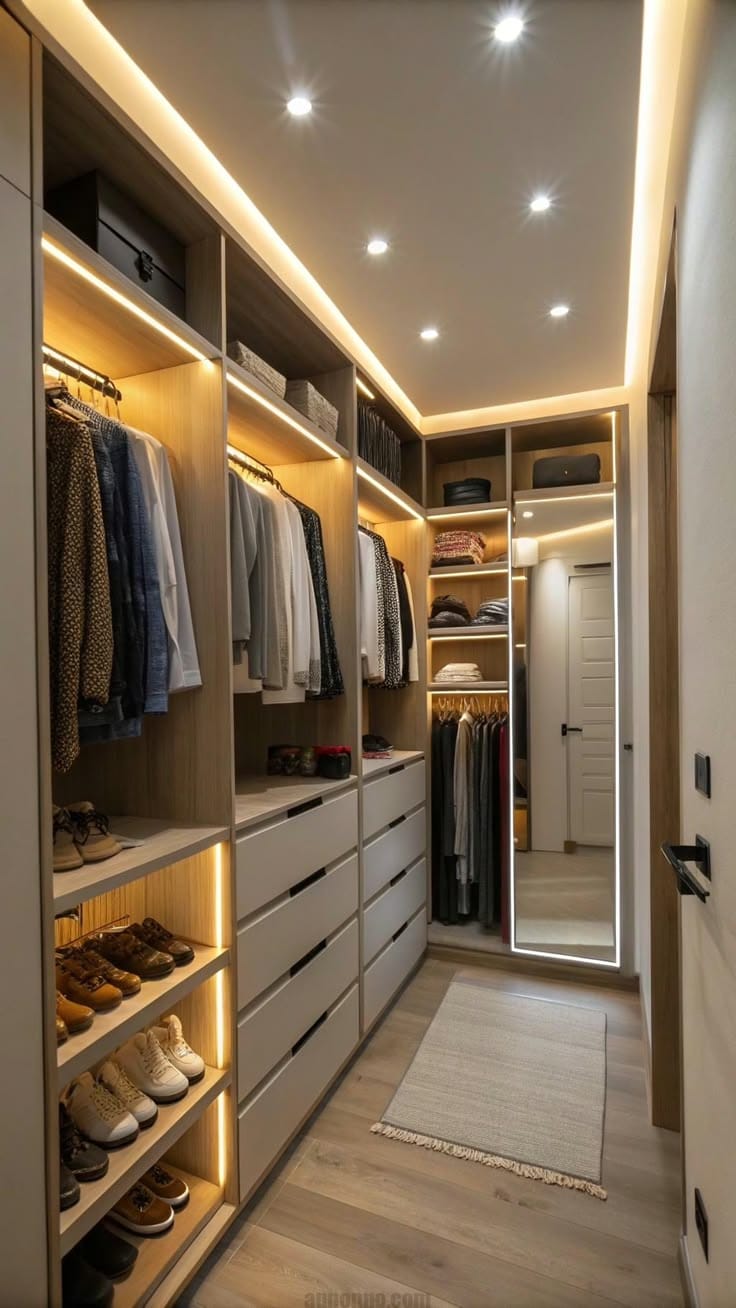 Wardrobe interior lighting